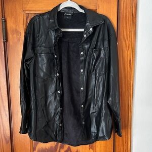 a new day Black Faux Leather Shirt